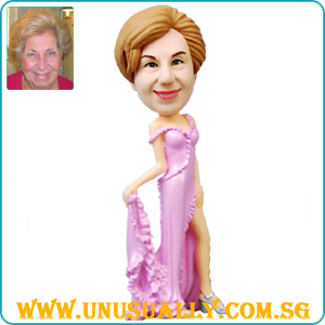 Fully Customized 3D Sweet Lady In Pink Gown Figurine